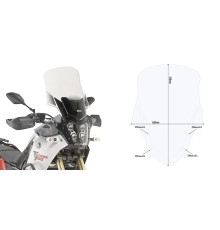 Givi скло прозора для мотоцикла YAMAHA  700, 52x42 см, прозорий