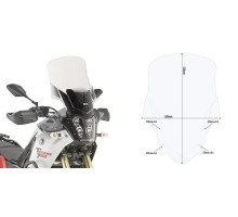 Givi скло прозора для мотоцикла YAMAHA  700, 52x42 см, прозорий