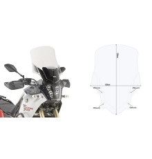 Givi скло прозора для мотоцикла YAMAHA  700, 52x42 см, прозорий