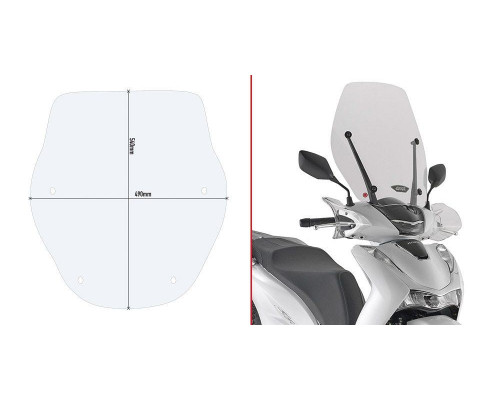Givi скло прозора для мотоцикла 54x49 см HONDA Piaggio