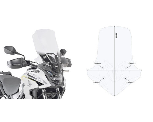 Givi CB 500 X Вітрове скло Прозоре 58x45 см 2019