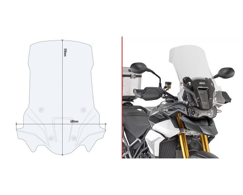 Givi, скло, прозора, 59 x 48 см, Triumph Tiger 900 Rally, 2020-2021