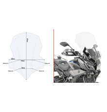 Givi скло прозора для YAMAHA Tracer 900 / Tracer 900 GT (2018), 69,5x48 см, прозора
