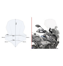 Givi скло прозора для YAMAHA Tracer 900 / Tracer 900 GT (2018), 69,5x48 см, прозора