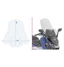 Givi скло прозора для скутера Sym Maxsym TL 500 (2020), 73 x 71,5 см, прозорий