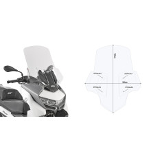 Givi скло прозора для мотоцикла, 76,5 x 58 см, BMW C 400 GT (2019), прозорий