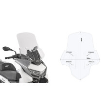 Givi скло прозора для мотоцикла, 76,5 x 58 см, BMW C 400 GT (2019), прозорий