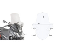 Givi скло прозора для Piaggio MP3 300 HPE 2019-2020, 84x69 см, прозорий