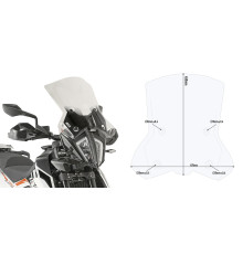 Givi скло прозора для мотоцикла KTM 390 Adventure (2020-2022) / 790 Adventure (2019-2020) / 890 Adventure (2021-2022) 44x48 см прозора