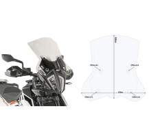 Givi скло прозора для мотоцикла KTM 390 Adventure (2020-2022) / 790 Adventure (2019-2020) / 890 Adventure (2021-2022) 44x48 см прозора