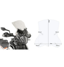 Givi скло прозора для мотоцикла KTM 390 Adventure (2020-2022) / 790 Adventure (2019-2020) / 890 Adventure (2021-2022) 44x48 см прозора