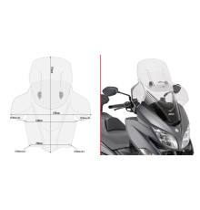 Givi Airflow Вітрове Скло Регульоване для Suzuki Burgman 400 2017 Прозоре