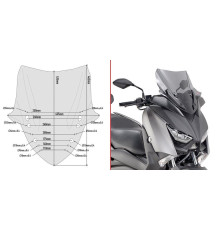Givi X-Max 300 Вітрове скло Димчасте 43,5x43,5 см 2017