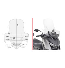Givi X-Max 125/300 Вітрове скло Прозоре 73,5x64 см 2017-2018