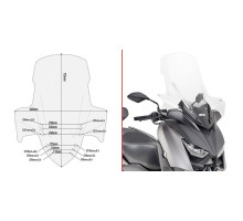 Givi X-Max 125/300 Вітрове скло Прозоре 73,5x64 см 2017-2018