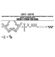 Kappa KS310/KS322 Кріплення для галогенів для Suzuki V-Strom 1050 2020 Без використання GMOLI KN3117 Чорний