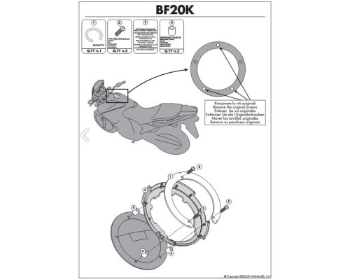 Kappa Tanklock Кріплення для HONDA Crosstourer 1200 2012-2013 Чорний