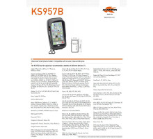 Kappa, торба для GPS/смартфона, сумісність iPhone X/8/7/6s/Plus, Samsung Galaxy S6/S7/S8/S9/Edge, кріплення на кермо та дзеркало, чорний