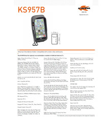 Kappa, торба для GPS/смартфона, сумісність iPhone X/8/7/6s/Plus, Samsung Galaxy S6/S7/S8/S9/Edge, кріплення на кермо та дзеркало, чорний