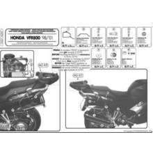 Kappa Стелаж для центрального кофра HONDA VFR 800 (98-01) без плити чорний