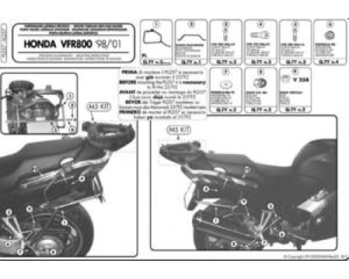 Kappa Стелаж для центрального кофра HONDA VFR 800 (98-01) без плити чорний