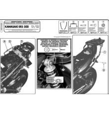 Kappa, Стелаж для центрального кофра, Kawasaki ER5 500 (01-07), чорний