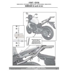 Kappa, Стелаж для центрального кофра, Kawasaki ER-6N/ER-6F 650 (2012-2015), чорний