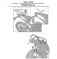 Kappa Стелаж для центрального кофра KTM Duke 125/300/390 (2011-2015) без плити чорний