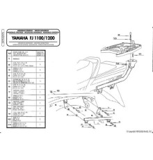 Kappa стійка для центрального кофра YAMAHA FJ 1100 без плити чорний