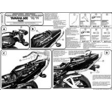 Kappa FZS 600 Fazer Стійка для центрального кофра Без плити Чорний