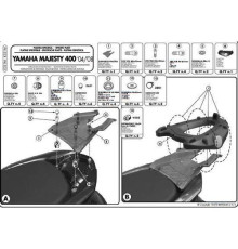Kappa Стелаж для центрального кофра YAMAHA MajesЗАДНІ400 (04-14) з платою Monolock чорний