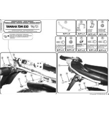 Kappa Стелаж для центрального кофра YAMAHA TDM 850 1996-2001 чорний