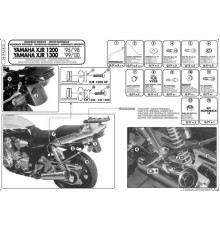 Kappa XJR 1200/1300 Стійка для центрального кофра Без плити Чорний