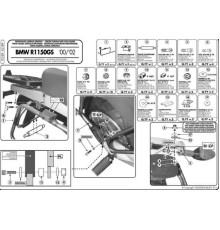 Kappa, Стелаж Бічні футляри Monokey, для BMW R 1100GS (94-99), R 1150GS (00-03), R 850GS (94-01), підходить для Kufr?w Monokey Retro-Fit K-Venture Alu та K'Mission Alu, Чорний