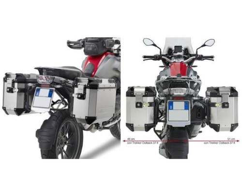 Kappa Стелаж Бічні футляри Monokey Cam Side для BMW R 1200 GS (13-18), R 1250 GS (19), R 1250 GS Adventure (19), під KFR K'Force Alu, Чорний
