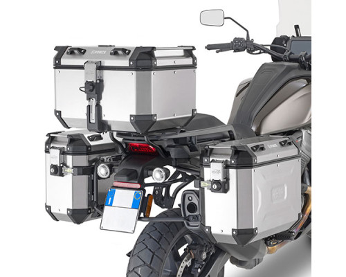 Kappa, Стелаж Бічні футляри Monokey Cam Side, для Harley-Davidson Pan America 1250 (21), під KFR K'Force Alu, Чорний