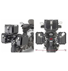 Kappa, Стелаж Бічні футляри Monokey Cam Side, Кріплення для Бокових Кофрів, HONDA CB 500 X (2019-2020), Алюміній