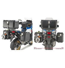 Kappa, Стелаж Бічні футляри Monokey Cam Side, Кріплення для Кофрів, HONDA CRF 1100L Africa Twin Adventure Sports, 2020, Чорний