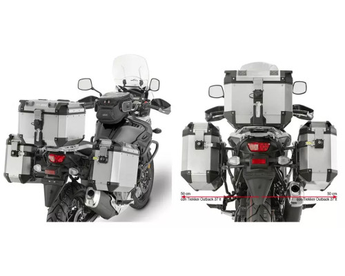 Kappa Стелаж Бічні футляри Monokey Cam Side для Suzuki DL 650 V-Strom (2017-2023) під KFR K'Force Alu Чорний