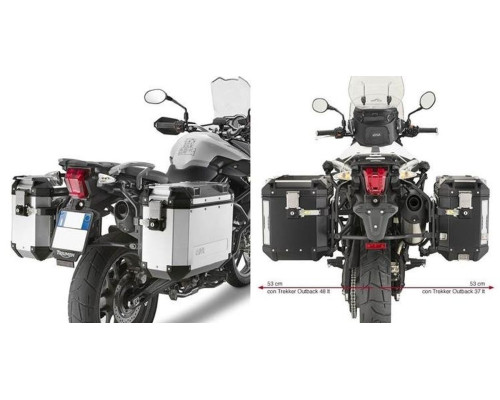Kappa, Стелаж Бічні футляри Monokey Cam Side, Кофри, Triumph Tiger 800/800 XC/800 XR (2011-2017), Алюміній