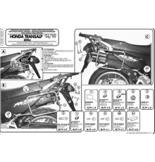 Kappa Стелаж Бічні футляри Monokey HONDA XL 600V Transalp 94-99 Алюміній Сріблястий