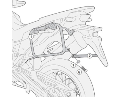 Kappa, Стелаж Бічні футляри Monokey, для HONDA XL 750 Transalp (2023), під Monokey Retro-Fit K-Venture Alu та K'Mission Alu, Чорний