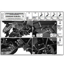 Kappa, Стелаж Бічні футляри Monokey, для Kawasaki KLR 650 Enduro (07-19), під Monokey Retro-Fit K-Venture Alu та K'Mission Alu, Чорний