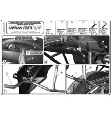 Kappa Стелаж для бокових кофрів Monokey Kawasaki Versys 650 (06-09) алюміній сріблястий