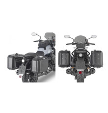 Kappa, Стелаж Бічні футляри Monokey, для Moto Guzzi V7 Stone '21, під Kufry Retro-Fit K-Venture Alu та K'Mission Alu, Чорний