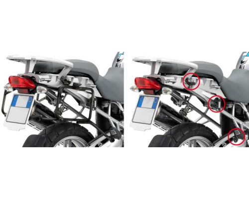 Kappa, Стелаж для бокових кофрів, швидке встановлення Monokey, BMW F 650GS/800GS (08-17), F 700GS (13-17), підходить для Monokey Retro-Fit K-Venture Alu та K'Mission Alu, чорний