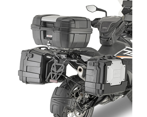 Kappa, Стелаж Бічні футляри, Система Монтажу Monokey, KTM 790 Adventure/R, 2019, Чорний