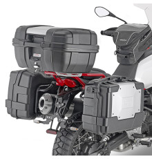 Kappa, Стелаж Бічні футляри, Система Швидкого Монтажу Monokey, Для Moto Guzzi V85 TT (2019), Сумісність з Monokey Retro-Fit K-Venture Alu та K'Mission Alu, Чорний