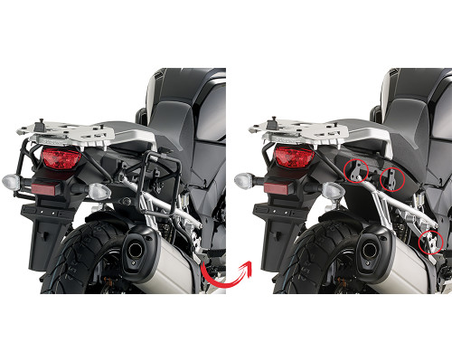 Kappa, Стелаж Бічні футляри, Система Швидкого Монтажу Monokey, Suzuki DL 1000 V-Strom (2014-2019), Чорний