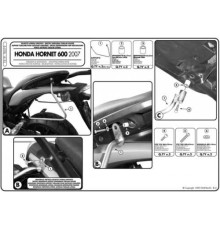Kappa CB 600F Hornet 07-09 Стелаж для бокових сумок чорний
